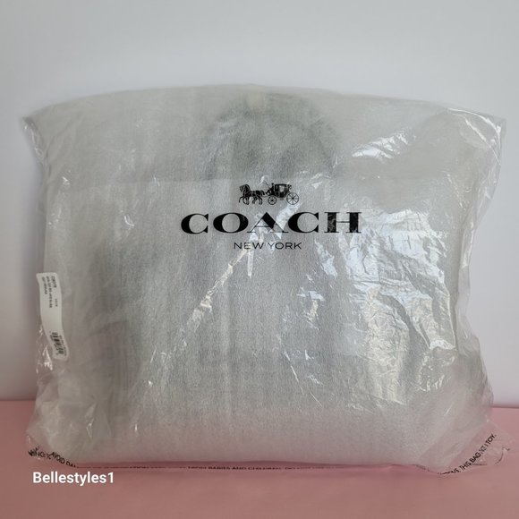 COACH Elise Badge Satchel In Jacquard & Refined Leather- Salt Black color ⭐ - Picture 16 of 16